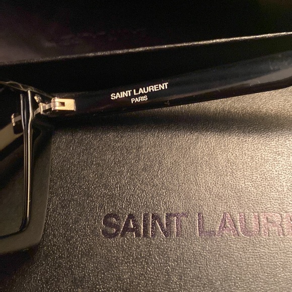 Saint Laurent SL570 001 Black Silver Cat Eye Women Sunglasses - Picture 6 of 9